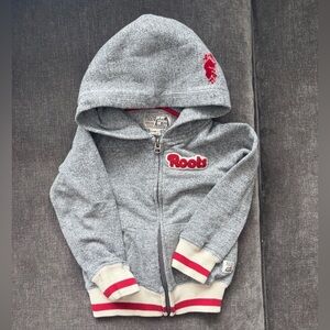 Roots Kids Grey Hoodie with Red Accents